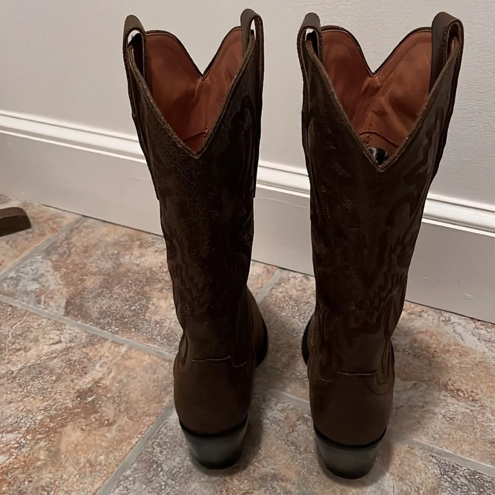 Jeffery Campbell Free People Dagget Chocolate Leather Western Boots Sz 10 NWT - Picture 8 of 13